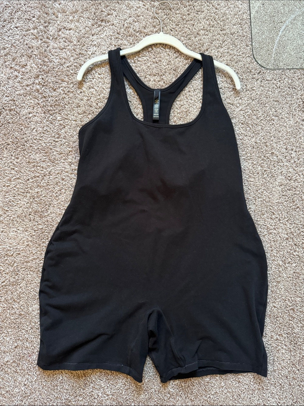 SKIMS Black Seamless Racerback Romper